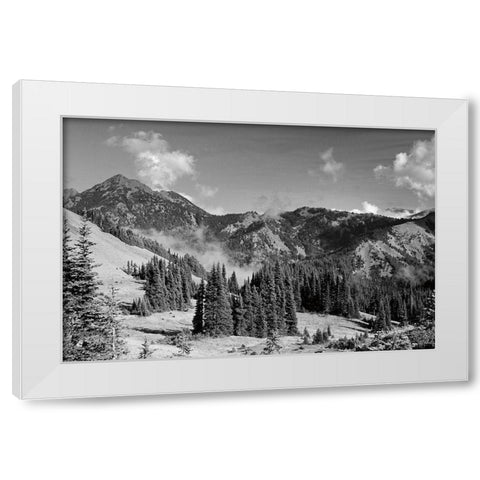 Olympic Mountains I White Modern Wood Framed Art Print by Marshall, Laura