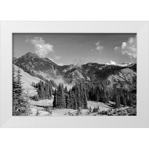 Olympic Mountains I White Modern Wood Framed Art Print by Marshall, Laura