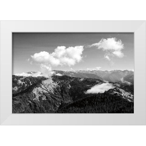Olympic Mountains II White Modern Wood Framed Art Print by Marshall, Laura