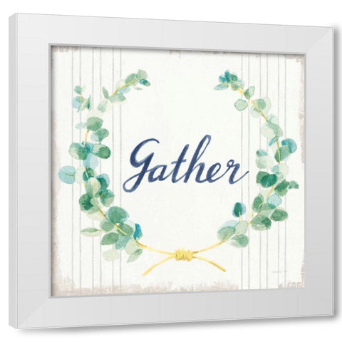 Floursack Holiday IX Gather Sage v2 White Modern Wood Framed Art Print by Nai, Danhui