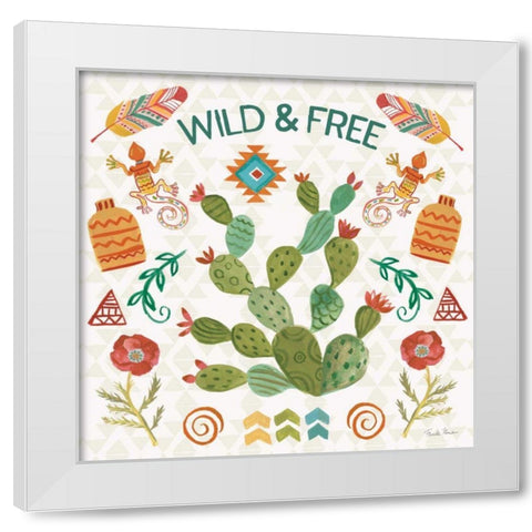 Southwest Vibes III White Modern Wood Framed Art Print by Zaman, Farida