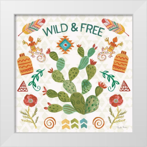 Southwest Vibes III White Modern Wood Framed Art Print by Zaman, Farida