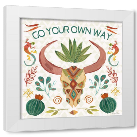 Southwest Vibes V White Modern Wood Framed Art Print by Zaman, Farida
