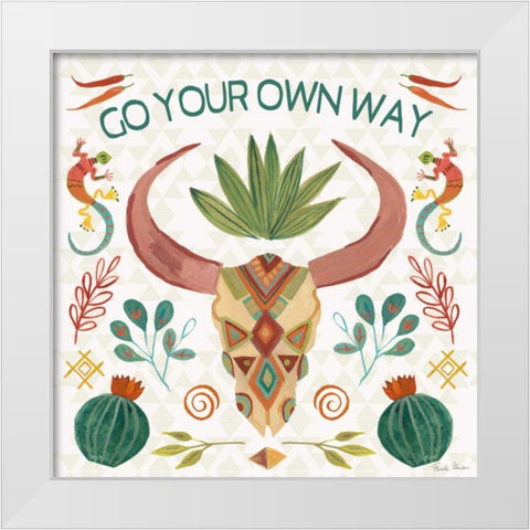 Southwest Vibes V White Modern Wood Framed Art Print by Zaman, Farida