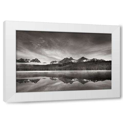 Little Redfish Lake at Sunrise White Modern Wood Framed Art Print by Majchrowicz, Alan