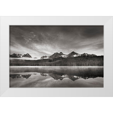 Little Redfish Lake at Sunrise White Modern Wood Framed Art Print by Majchrowicz, Alan