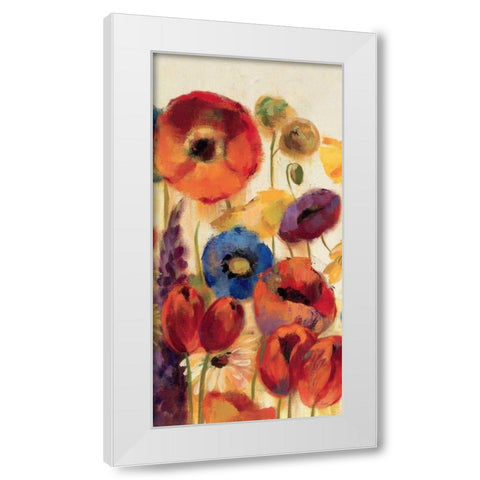 Joyful Garden Panel II White Modern Wood Framed Art Print by Vassileva, Silvia