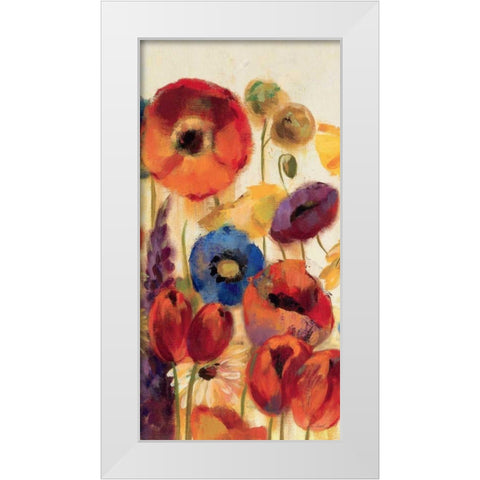 Joyful Garden Panel II White Modern Wood Framed Art Print by Vassileva, Silvia