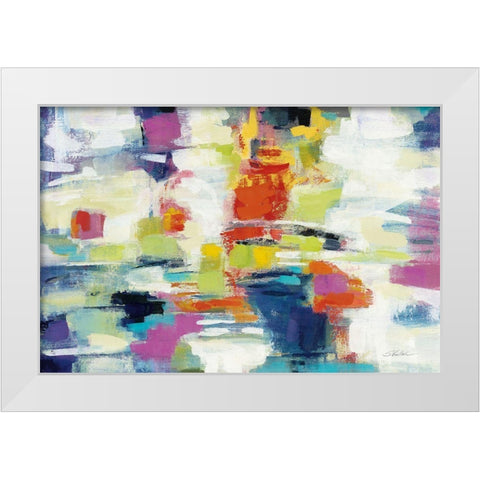 Island Town Bright White Modern Wood Framed Art Print by Vassileva, Silvia