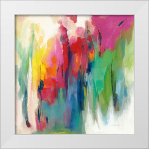 Bright March Rainbow White Modern Wood Framed Art Print by Vassileva, Silvia