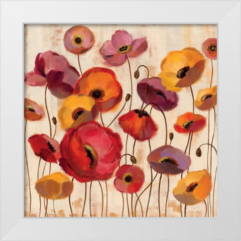 Sunrise Anemones White Modern Wood Framed Art Print by Vassileva, Silvia