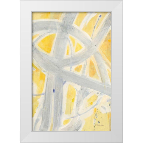 Intersections II White Modern Wood Framed Art Print by Hristova, Albena