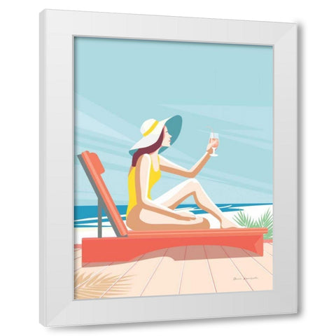 South Beach Sunbather I White Modern Wood Framed Art Print by Escalante, Omar