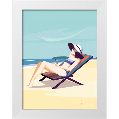 South Beach Sunbather II White Modern Wood Framed Art Print by Escalante, Omar