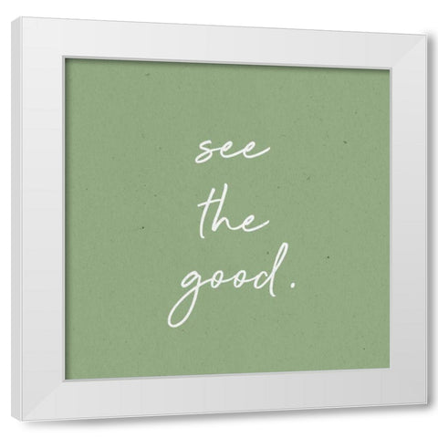 Gentle Words I White Modern Wood Framed Art Print by Wild Apple Portfolio