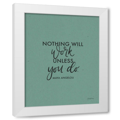 Words of Wisdom II White Modern Wood Framed Art Print by Thorns, Becky