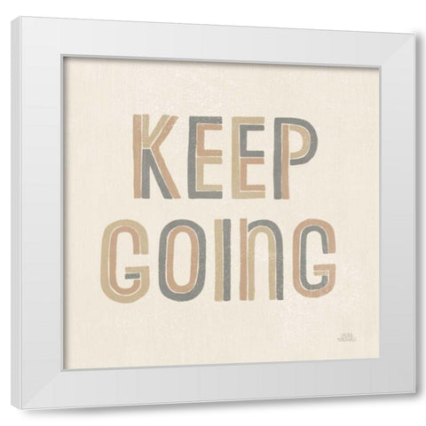 Retro Words II Neutral White Modern Wood Framed Art Print by Marshall, Laura