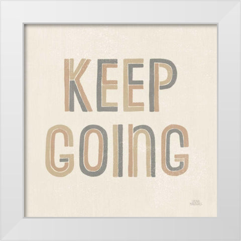 Retro Words II Neutral White Modern Wood Framed Art Print by Marshall, Laura