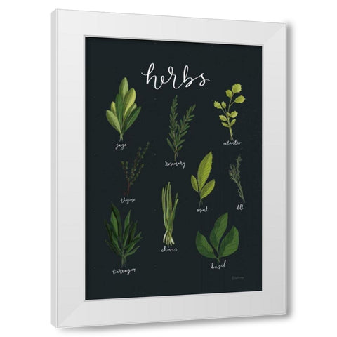 Herbs I Black White Modern Wood Framed Art Print by Thorns, Becky