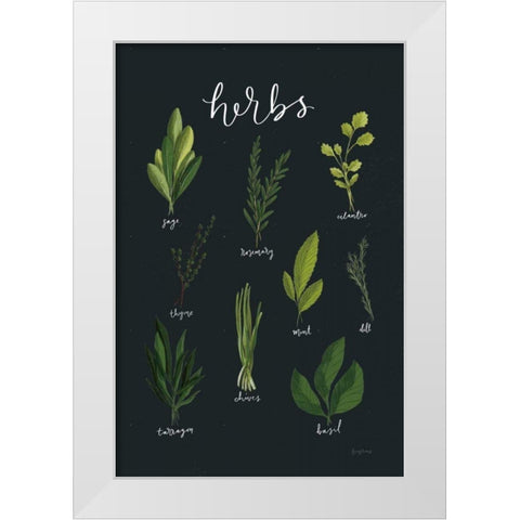 Herbs I Black White Modern Wood Framed Art Print by Thorns, Becky