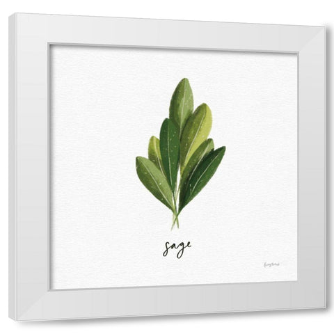 Herbs II White White Modern Wood Framed Art Print by Thorns, Becky