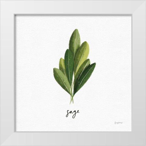 Herbs II White White Modern Wood Framed Art Print by Thorns, Becky
