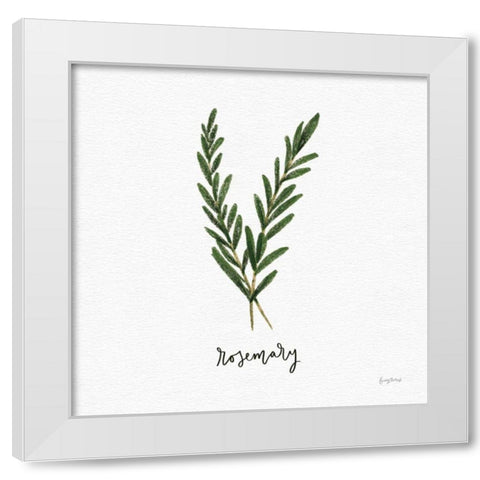 Herbs III White White Modern Wood Framed Art Print by Thorns, Becky