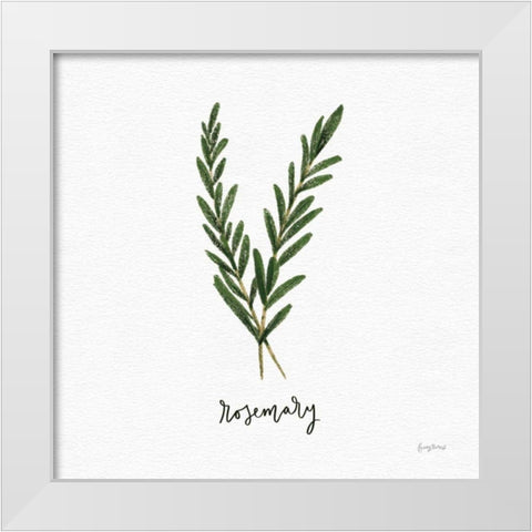 Herbs III White White Modern Wood Framed Art Print by Thorns, Becky