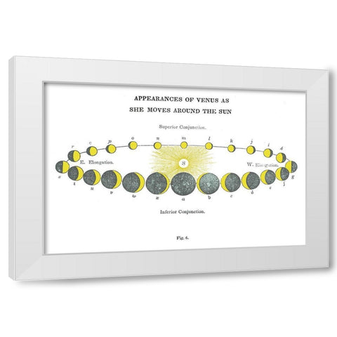 Solar Venus Chart Bright White Modern Wood Framed Art Print by Wild Apple Portfolio