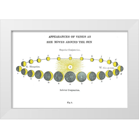 Solar Venus Chart Bright White Modern Wood Framed Art Print by Wild Apple Portfolio