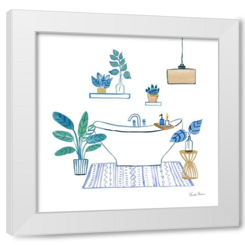 Relax II Tan White Modern Wood Framed Art Print by Zaman, Farida