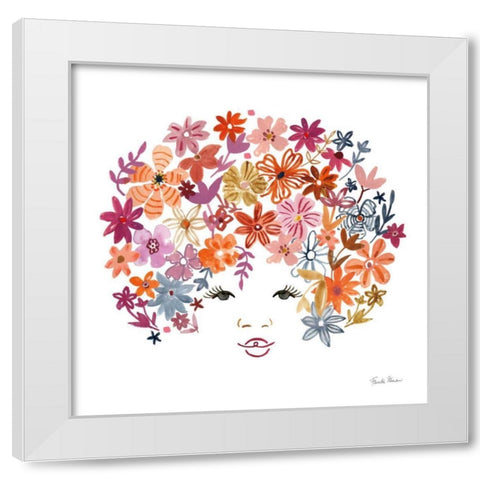Floral Beauties I White Modern Wood Framed Art Print by Zaman, Farida