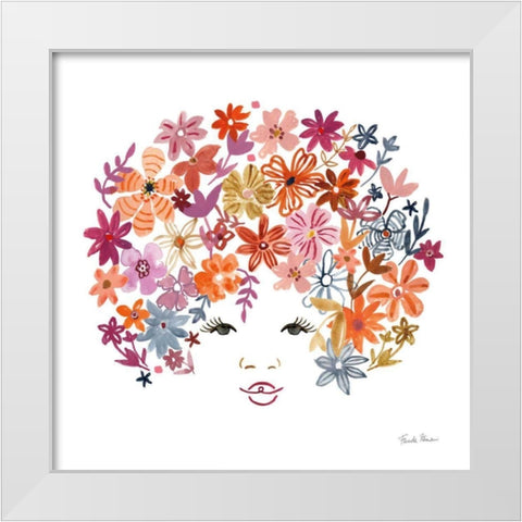 Floral Beauties I White Modern Wood Framed Art Print by Zaman, Farida