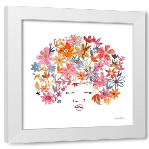Floral Beauties II White Modern Wood Framed Art Print by Zaman, Farida