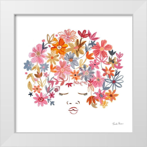 Floral Beauties II White Modern Wood Framed Art Print by Zaman, Farida