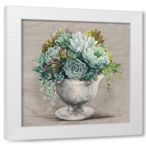 Festive Succulents I Gray White Modern Wood Framed Art Print by Purinton, Julia