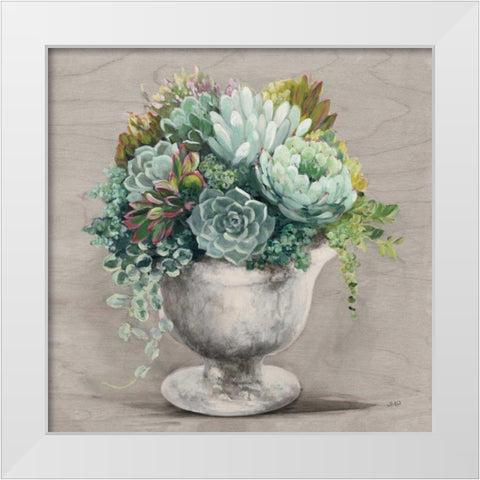 Festive Succulents I Gray White Modern Wood Framed Art Print by Purinton, Julia