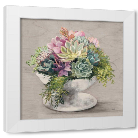 Festive Succulents II Gray White Modern Wood Framed Art Print by Purinton, Julia