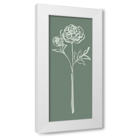Floral Line I Green White Modern Wood Framed Art Print by Schlabach, Sue