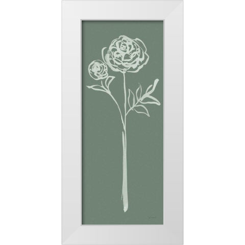Floral Line I Green White Modern Wood Framed Art Print by Schlabach, Sue
