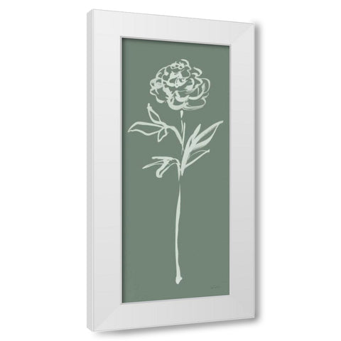 Floral Line II Green White Modern Wood Framed Art Print by Schlabach, Sue