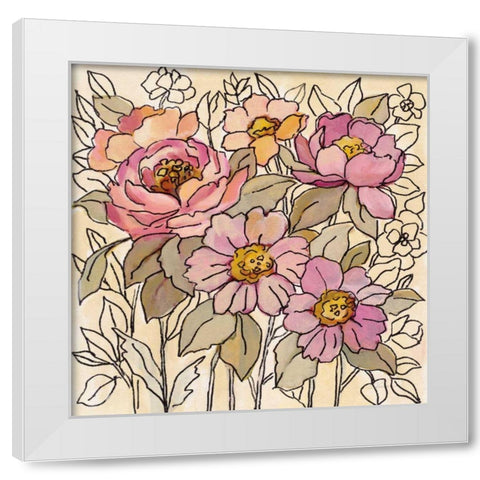 Spring Lace Floral I White Modern Wood Framed Art Print by Vassileva, Silvia
