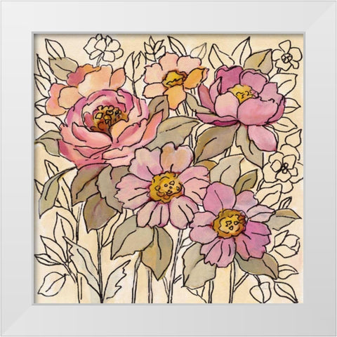 Spring Lace Floral I White Modern Wood Framed Art Print by Vassileva, Silvia