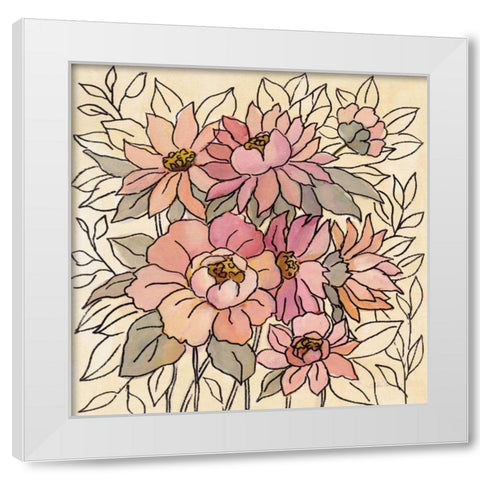 Spring Lace Floral II White Modern Wood Framed Art Print by Vassileva, Silvia