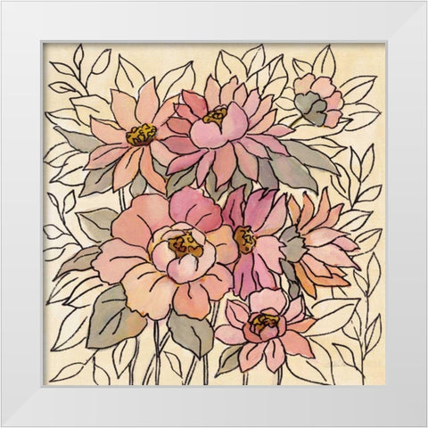 Spring Lace Floral II White Modern Wood Framed Art Print by Vassileva, Silvia
