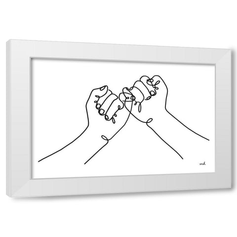 Happy Hands III White Modern Wood Framed Art Print by Hershey, Moira