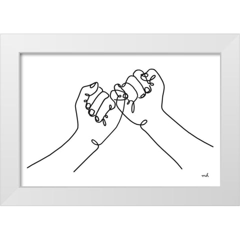 Happy Hands III White Modern Wood Framed Art Print by Hershey, Moira