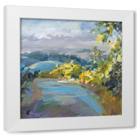 Golden Valley White Modern Wood Framed Art Print by Nai, Danhui