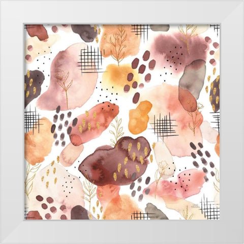 Desert Blooms Pattern I White Modern Wood Framed Art Print by Marshall, Laura