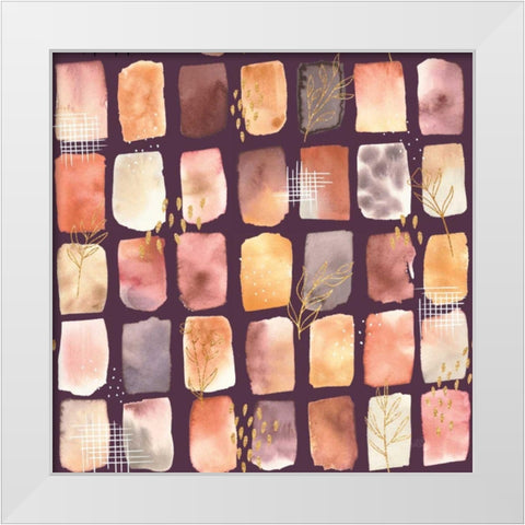 Desert Blooms Pattern XIIB White Modern Wood Framed Art Print by Marshall, Laura